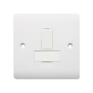 1 Gang Switched Fused Spur Double Pole - Round Edge