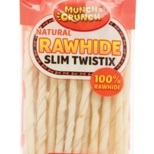 Natural Rawhide Twist Sticks - 80g