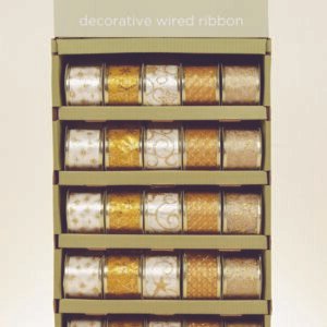 Ivory Gold Merry Christmas Ribbon Collection - 270x6