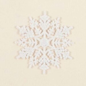 White Glitter Snowflakes - 10 Piece