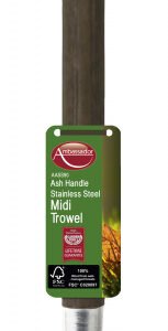Ash Handle Stainless Steel Midi Trowel - Length: 46cm