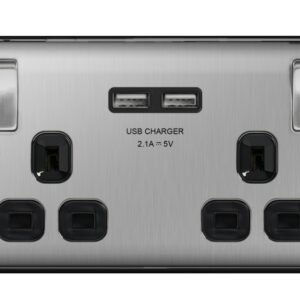 13a 2 Gang Switch Socket & USB