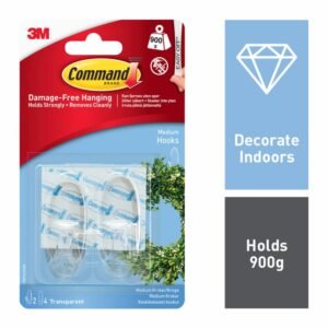 Mini/Small/Medium Clear Hooks with Clear Strips