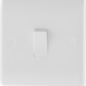 1 Way 1 Gang White Round Edge Switch