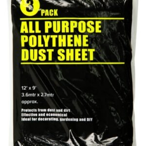 Clear Dust Sheet - 12' x 9' Pack 3