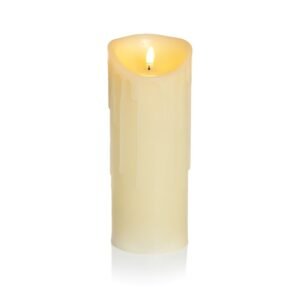 Melted Flicker Candle - 23x9cm Cream