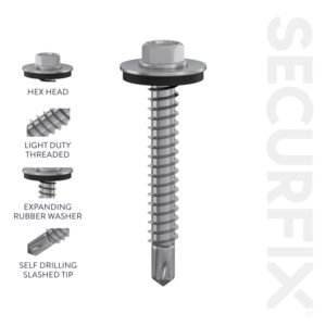 Self Drilling Roofing Screws - Size: 12 x 1 3/4" (5.5 x 45mm) | Pack of 100 Screws