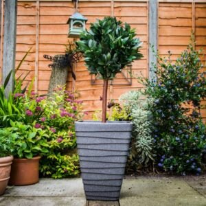 Tall Square Trojan Planter 40cm - Ash
