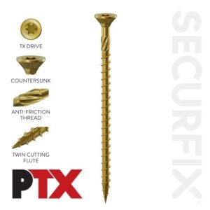 PTX - Size: 10 x 2 3/4" (5.0 x 70mm) | Pack of 100 Screws