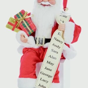 Sitting Santa With Glasses - 40cm Red