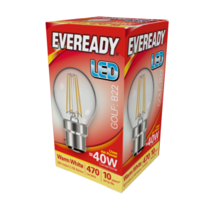 LED Filament Golf 470LM B22 BC - 4W 27000K