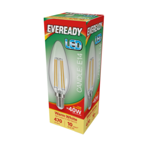 LED Filament Candle 470LM E14 SES - 4W 27000K