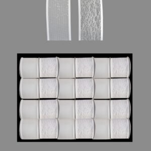Glitter Wired Ribbon - 2.7m White