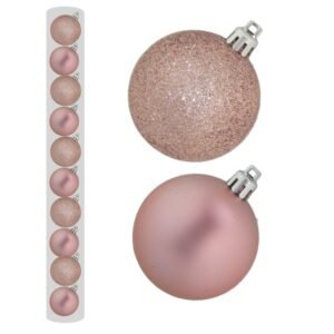 Baubles Pack 10 - 6cm Peach