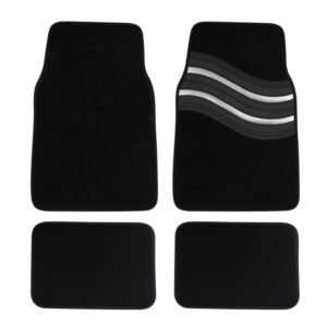 Wave Carpet Car Mat Set - Silver