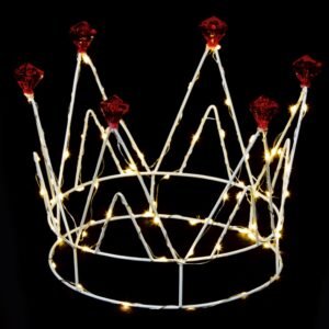King Crown Red Diamonds Warm White - 70 LEDs Battery Operating