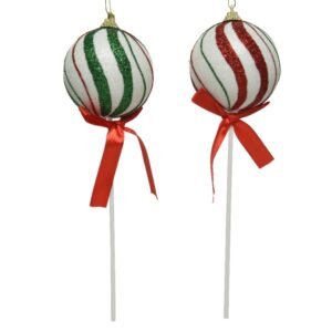 Foam Bauble With Stick & Bow