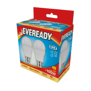 LED GLS BC B22 3000k Warm White Pack 2