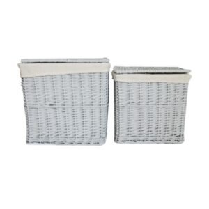 Grey Rectangular Log Basket