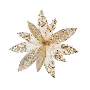 Glitter Sequin Poinsettia - Gold 26cm