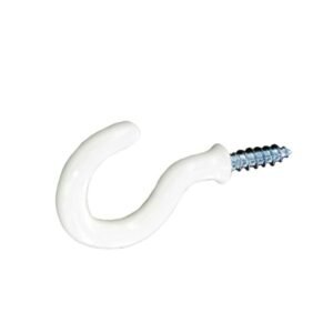 Cup Hooks Plastic Covered White