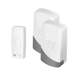 Plug-In Wireless Doorbell & 2 Chimes - 100m