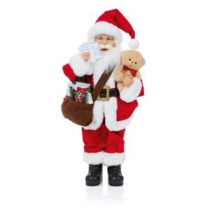 Classic Santa With Teddy & Sack - 50cm