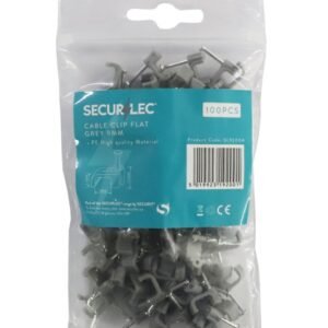 Cable Clips Flat Grey - 1.5mm 100 Pieces
