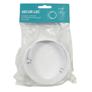 White Inline Backdraught Shutter 100mm