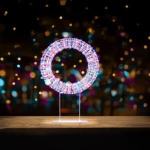 White/Multi Table Top Wreath 720 LEDs - 45cm