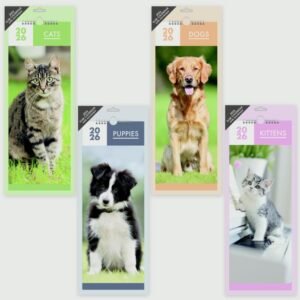 Slim Calendar Cats & Dogs - 4 Assorted Designs