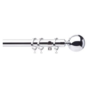 Cosmos 28mm Metal Curtain Pole Kit Chrome