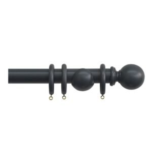 Shore 35mm Wood Curtain Pole Kit Charcoal