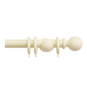 Shore 35mm Wood Curtain Pole Kit Ghost/Black