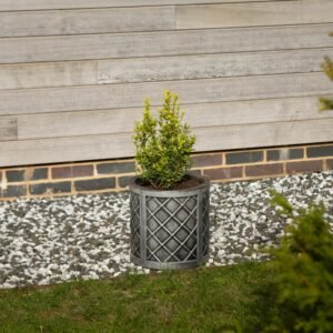 Lazio Pewter Large Round Planter