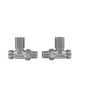Chrome Plated Straight/Angled Radiator Valve Pair