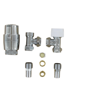 Chrome Plated Angled Radiator Valve & Reducer