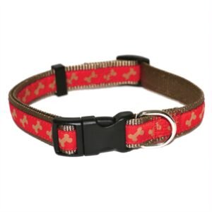 Red/Beige Bone Collar Small Dog