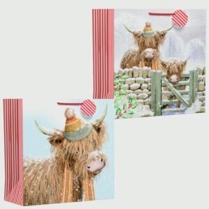 Highland Cow Square Gift Bag - Giant