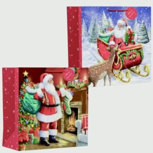 Traditional Santa Square Gift Bag - Giant