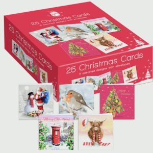Christmas Cards Bumper Box 5 Designs - Pack 25