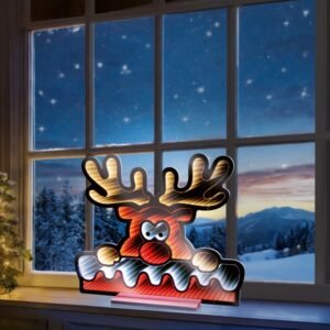 Rudolph Coming Out The Chimney - 40cm