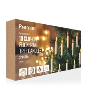 Multi Action Lit Cream Clip On Candles - 10cm Pack 10