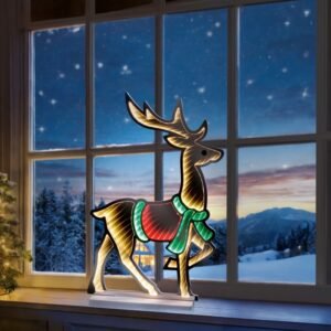 Stag Wearing Xmas Jumper & Scarf - 40cm