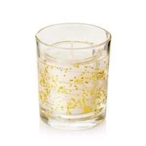Lit Gold Glitter Gel Candle - 8cm 7 LEDs