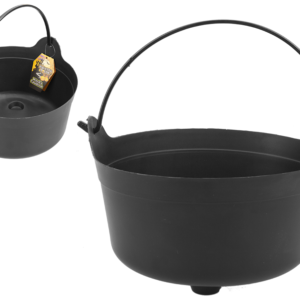 Witches Black Cauldron With Handle - 9"