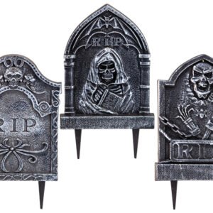 Halloween Plastic Tombstone Assorted - 24 x 41cm