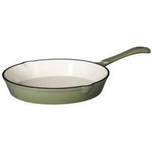 Cast Iron Sage Green Round Fry Pan - 23cm