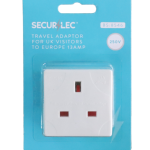 Travel Adaptor for UK Visitors to Europe 13A 250V