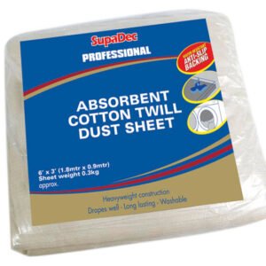 Absorbent Cotton Twill Dust Sheet - 6 x 3 Water Resistant